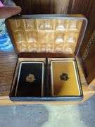 Assorted Collectibles: Japanese-Style Vase, Winston Churchill Figurine, Playing Cards and Leather Boxes