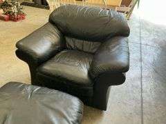 Black Leather Living Room Set: Sofa, Loveseat, Chair & Ottoman