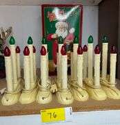 Jingle Bell Rock Santa Figure and Electric Holiday Candles