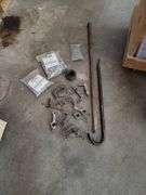 Mixed Lot: Crowbar, pry bar,  Fasteners, and Metal Brackets