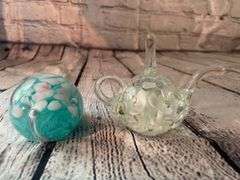 Pair of  Art Glass Paperweights Jeff Butler & Joe St Clair