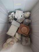 10 Totes of holiday decor, and household miscellaneous