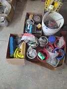 Mixed Lot of Hardware, Fasteners, Tools, and Safety Gear