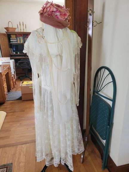 Tru-Shape Dress Form by Singer with Dress, Hat, Scarf and Beads and Coat Hanger image