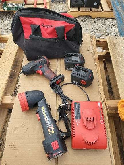 Snap-On Power Tool Set with Impact Driver, Flashlight, 2 Batteries and Charger image