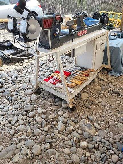 Craftsman Variable Speed Wood Lathe with Grinder, Chisels, and Accessories image