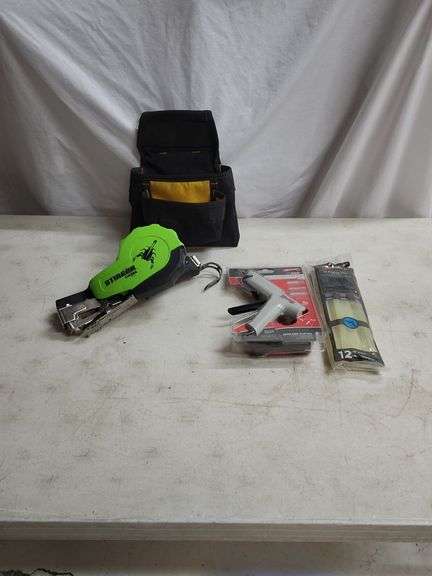 Stinger CH38A Stapler, Arrow TR550 Glue Gun, Glue Sticks, and Tool Belt Pouch image